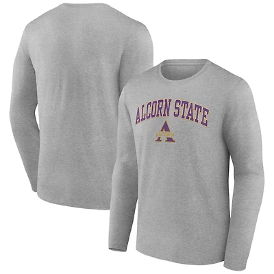Men's Gray Alcorn State Braves Campus Long Sleeve T-Shirt