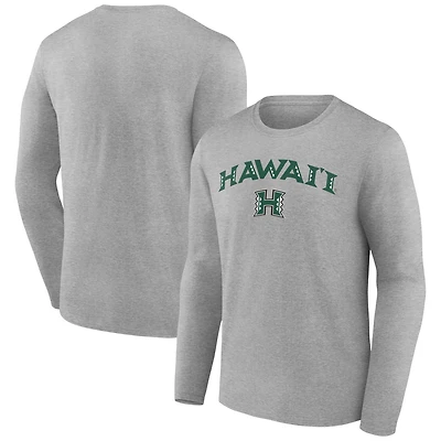Men's Gray Hawaii Warriors Campus Long Sleeve T-Shirt