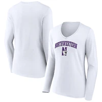 Women's Northwestern Wildcats Campus Long Sleeve V-Neck T-Shirt