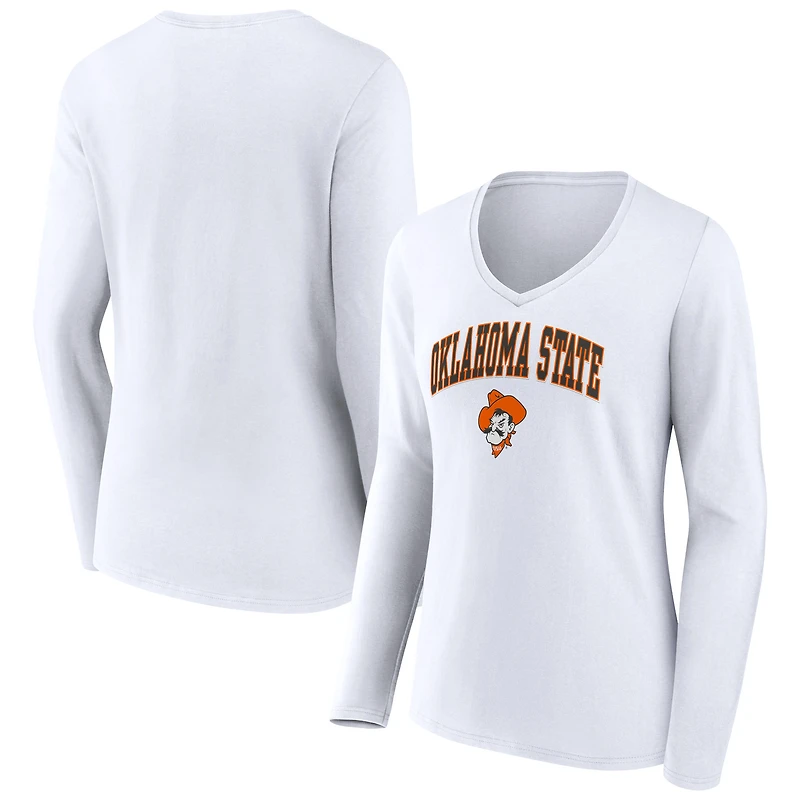 Women's Oklahoma State Cowboys Campus Long Sleeve V-Neck T-Shirt