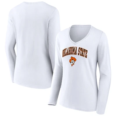 Women's Oklahoma State Cowboys Campus Long Sleeve V-Neck T-Shirt