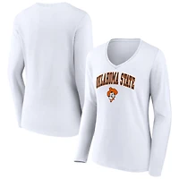 Women's Oklahoma State Cowboys Campus Long Sleeve V-Neck T-Shirt