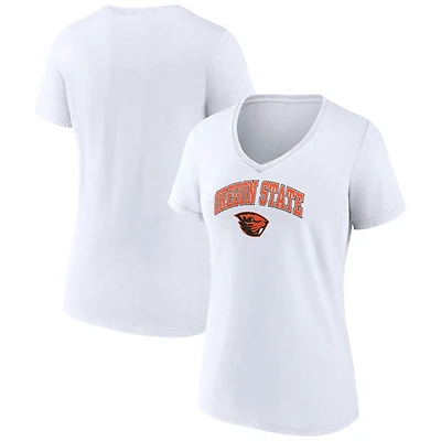 Women's White Oregon State Beavers Campus V-Neck T-Shirt