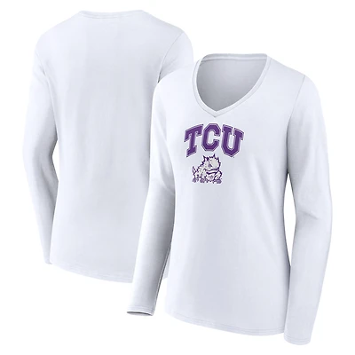 Women's TCU Horned Frogs Campus Long Sleeve V-Neck T-Shirt