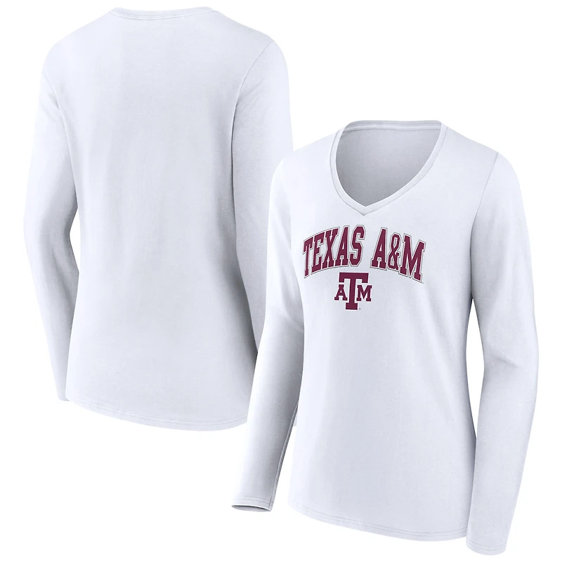 Women's Texas A&M Aggies Campus Long Sleeve V-Neck T-Shirt