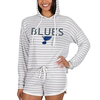 Women's Concepts Sport  Cream St. Louis Blues Visibility Long Sleeve Hoodie Top & Shorts Set