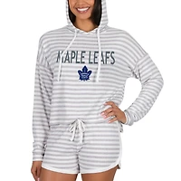 Women's Concepts Sport  Cream Toronto Maple Leafs Visibility Long Sleeve Hoodie Top & Shorts Set