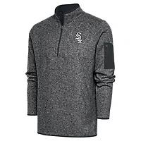 Men's Antigua Graphite Chicago White Sox Metallic Big & Tall Quarter-Zip Jacket