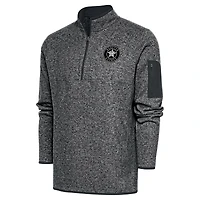 Men's Antigua Graphite Houston Astros Metallic Big & Tall Quarter-Zip Jacket