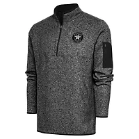 Men's Antigua Heather Black Houston Astros Metallic Big & Tall Quarter-Zip Jacket