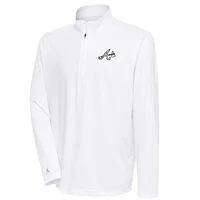 Men's Antigua White Atlanta Braves Metallic Tribute Quarter-Zip Top