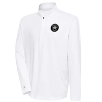 Men's Antigua White Houston Astros Metallic Tribute Quarter-Zip Top