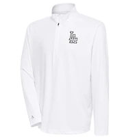 Men's Antigua White Los Angeles Dodgers Metallic Tribute Quarter-Zip Top