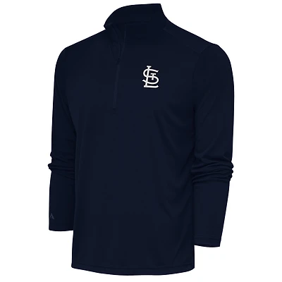 Men's Antigua Navy St. Louis Cardinals Metallic Tribute Quarter-Zip Top