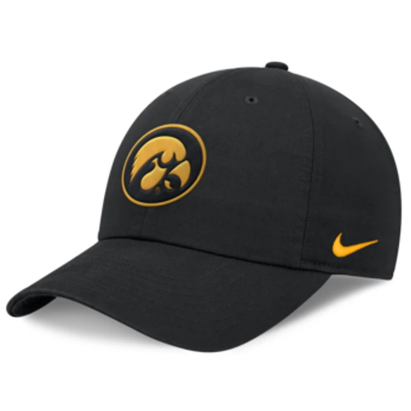 Men's Nike Black Iowa Hawkeyes Club Dri-FIT Adjustable Hat