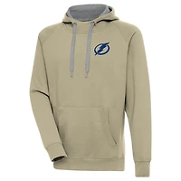 Men's Antigua Khaki Tampa Bay Lightning Victory Pullover Hoodie
