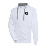 Men's Antigua White Houston Astros Metallic Victory Full-Zip Hoodie
