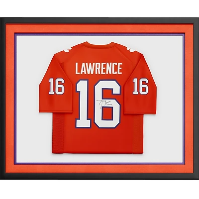 Trevor Lawrence Clemson Tigers Autographed Framed Orange Nike Game Jersey