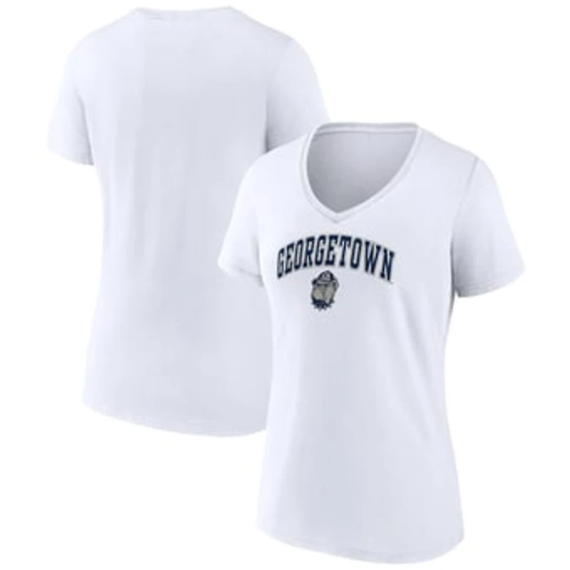 Women's White Georgetown Hoyas Campus V-Neck T-Shirt