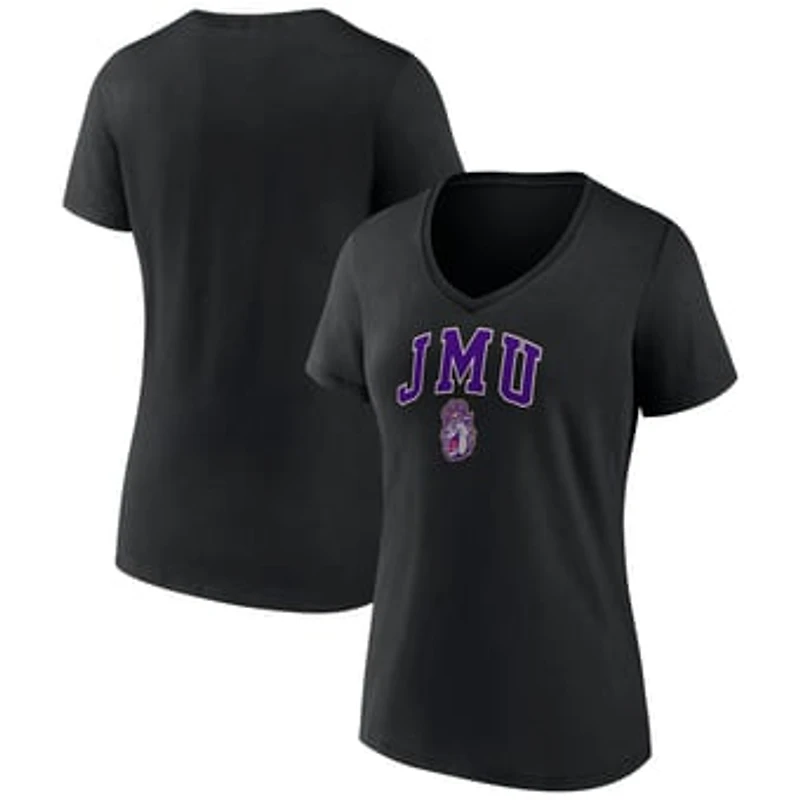 Women's Black James Madison Dukes Campus V-Neck T-Shirt