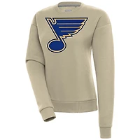 Women's Antigua Khaki St. Louis Blues Victory Pullover Sweatshirt