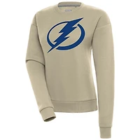 Women's Antigua Khaki Tampa Bay Lightning Victory Pullover Sweatshirt