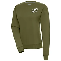 Women's Antigua Olive Tampa Bay Lightning Victory Pullover Sweatshirt