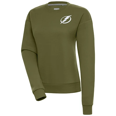 Women's Antigua Olive Tampa Bay Lightning Victory Pullover Sweatshirt