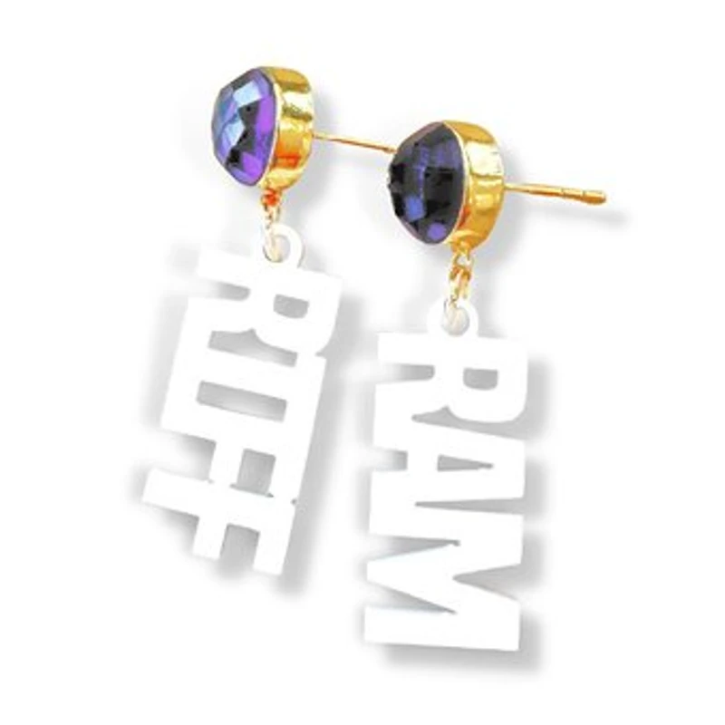 Brianna Cannon TCU Horned Frogs Mini Word Earrings