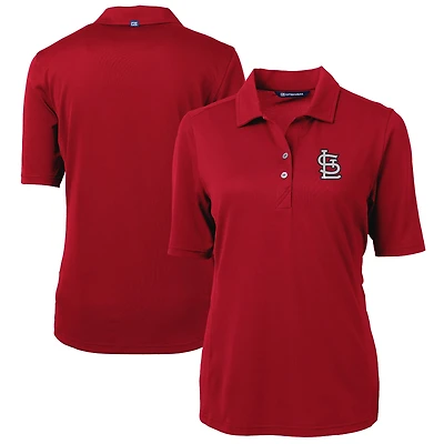Women's Cutter & Buck  Red St. Louis Cardinals DryTec Virtue Eco Pique Recycled Polo