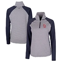 Women's Cutter & Buck  Navy St. Louis Cardinals DryTec Forge Tonal Stripe Half-Zip Top