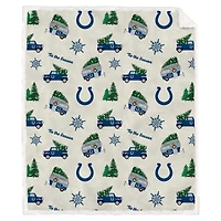 Pegasus Indianapolis Colts Holiday Truck Repeat 50" x 60" Sherpa Flannel Fleece Blanket