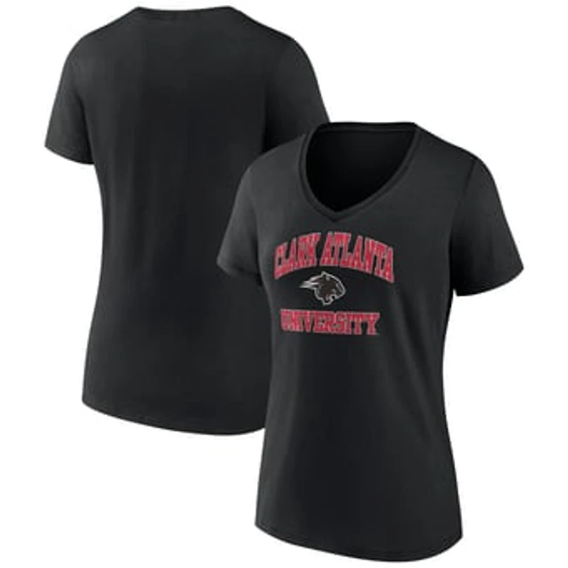 Women's Black Clark Atlanta University Panthers Campus V-Neck T-Shirt