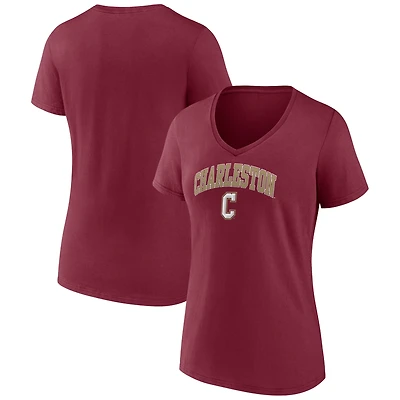 Women's Maroon Charleston Cougars Campus V-Neck T-Shirt