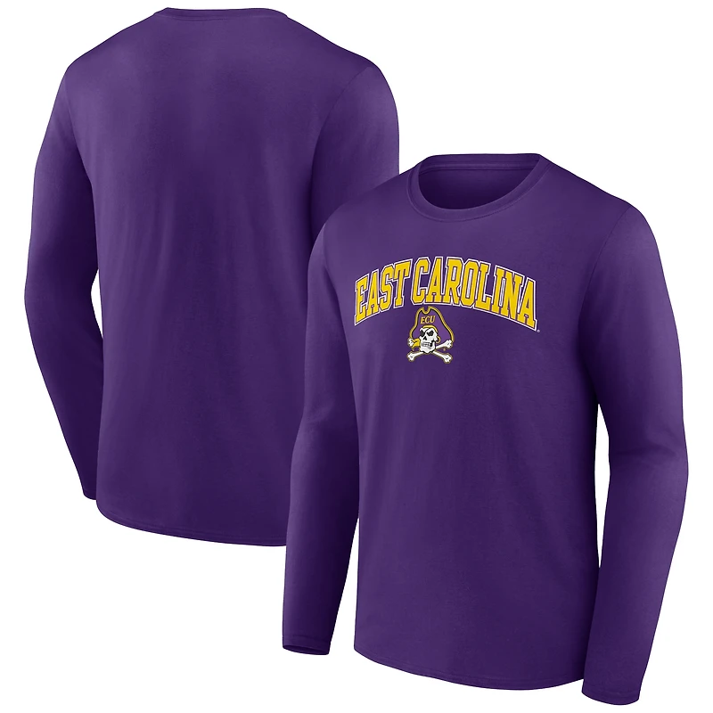 Men's Purple ECU Pirates Campus Long Sleeve T-Shirt