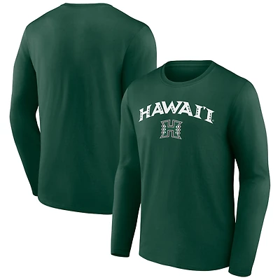 Men's Green Hawaii Warriors Campus Long Sleeve T-Shirt