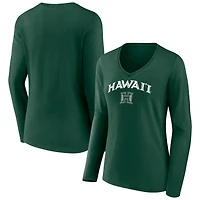 Women's Hawaii Warriors Campus Long Sleeve V-Neck T-Shirt