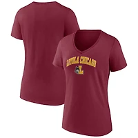 Women's Maroon Loyola Chicago Ramblers Campus V-Neck T-Shirt