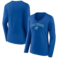 Women's Royal Mid. Tenn. St. Blue Raiders Campus Long Sleeve V-Neck T-Shirt