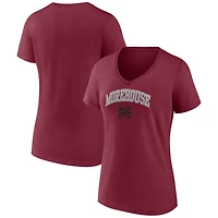 Women's Maroon Morehouse Maroon Tigers Campus V-Neck T-Shirt