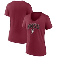 Women's Crimson New Mexico State Aggies Campus V-Neck T-Shirt