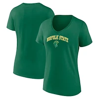 Women's Green Norfolk State Spartans Campus V-Neck T-Shirt