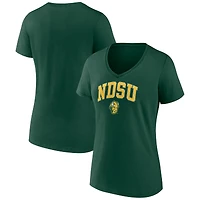 Women's Green NDSU Bison Campus V-Neck T-Shirt