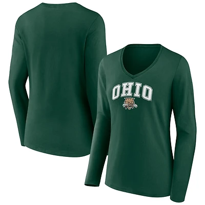 Women's Ohio Bobcats Campus Long Sleeve V-Neck T-Shirt