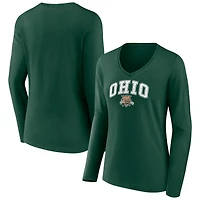 Women's Ohio Bobcats Campus Long Sleeve V-Neck T-Shirt