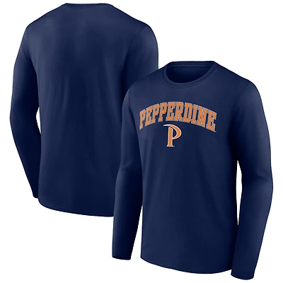 Men's Navy Pepperdine Waves Campus Long Sleeve T-Shirt