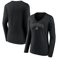 Women's Black Providence Friars Campus Long Sleeve V-Neck T-Shirt