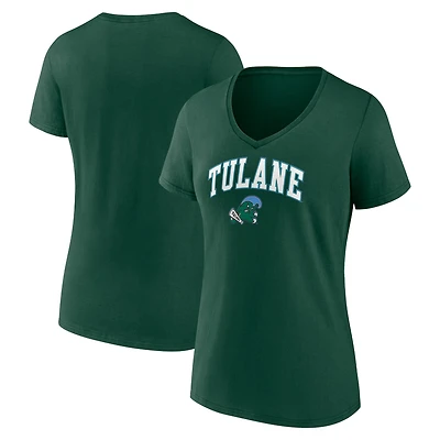 Women's Green Tulane Green Wave Campus V-Neck T-Shirt