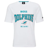 Men's BOSS X NFL  White Miami Dolphins Huddle T-Shirt
