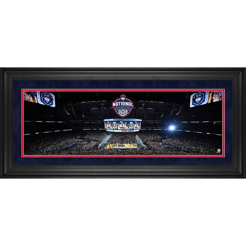 UConn Huskies 2023 NCAA Men's Basketball National Champions Framed 10" x 30" Panoramic Collage